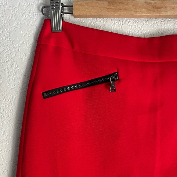 Gerry Weber Collection Red Black front Zipper Mini Knee length Flared Skirts 4 - Picture 4 of 7